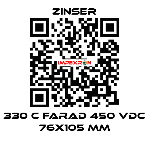 330 C FARAD 450 VDC 76X105 MM Zinser