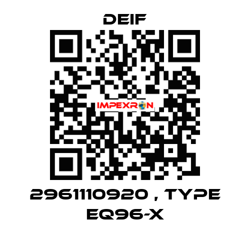 2961110920 , type EQ96-X Deif