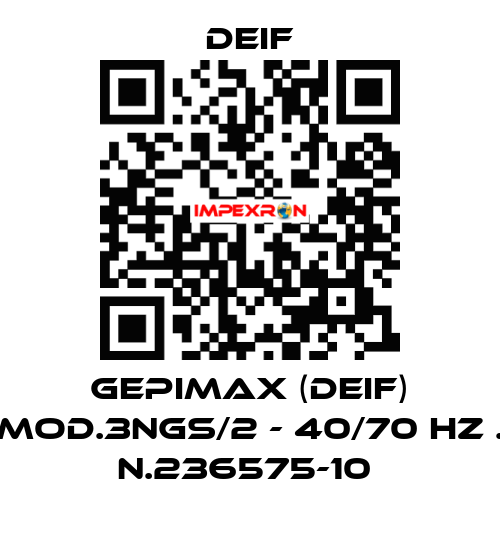 GEPIMAX (DEIF) MOD.3NGS/2 - 40/70 HZ . N.236575-10  Deif
