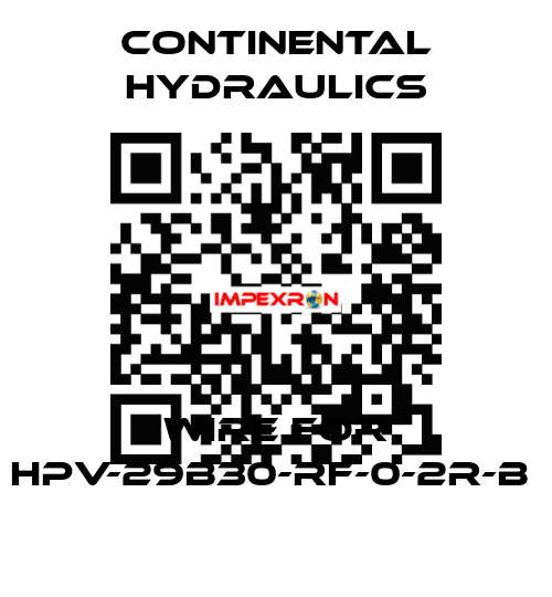 wire for HPV-29B30-RF-0-2R-B  Continental Hydraulics