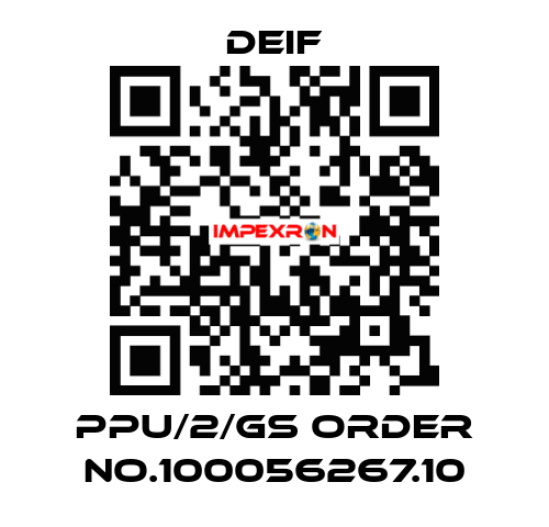 PPU/2/Gs ORDER No.100056267.10 Deif