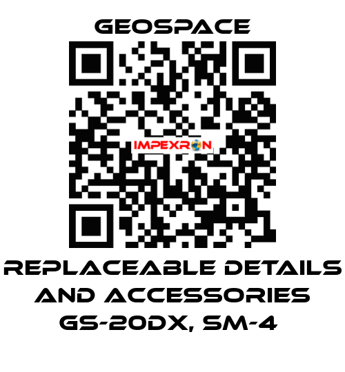 REPLACEABLE DETAILS AND ACCESSORIES GS-20DX, SM-4  GeoSpace