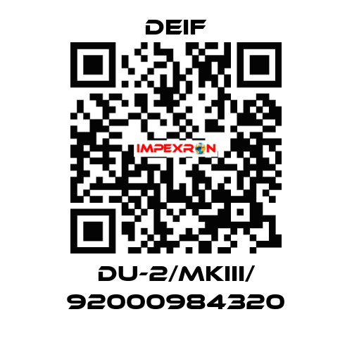 DU-2/MKIII/ 92000984320 Deif