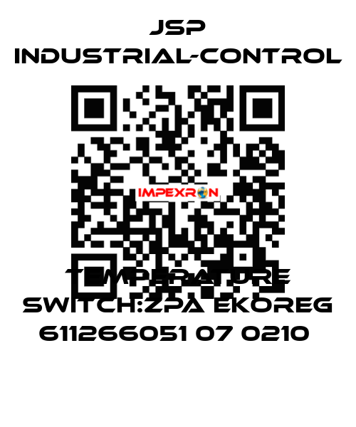 TEMPERATURE SWITCH:ZPA EKOREG 611266051 07 0210  JSP Industrial-Control