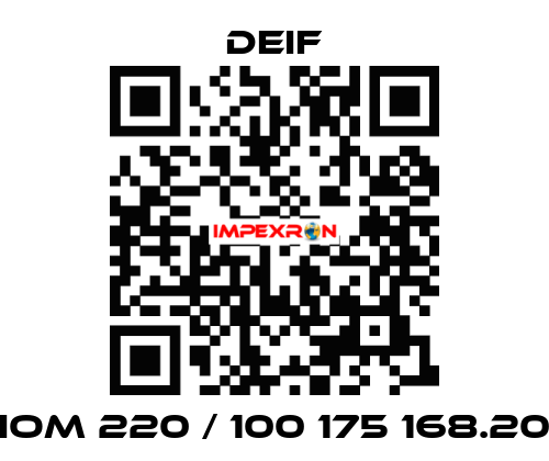 IOM 220 / 100 175 168.20 Deif