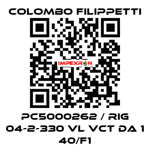 PC5000262 / RIG 04-2-330 VL VCT DA 1 40/F1 Colombo Filippetti