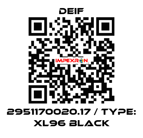 2951170020.17 / Type: XL96 black Deif