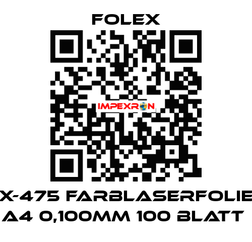X-475 FARBLASERFOLIE A4 0,100MM 100 BLATT  Folex