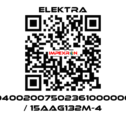 04002007502361000000 / 15AAG132M-4 ELEKTRA