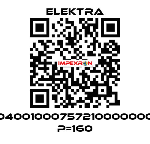 04001000757210000000 P=160 ELEKTRA