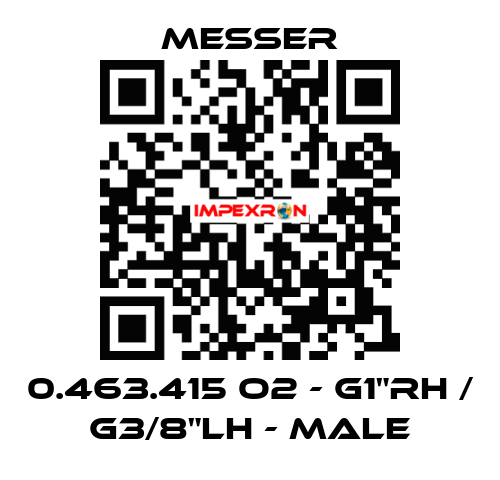 0.463.415 O2 - G1"RH / G3/8"LH - Male Messer