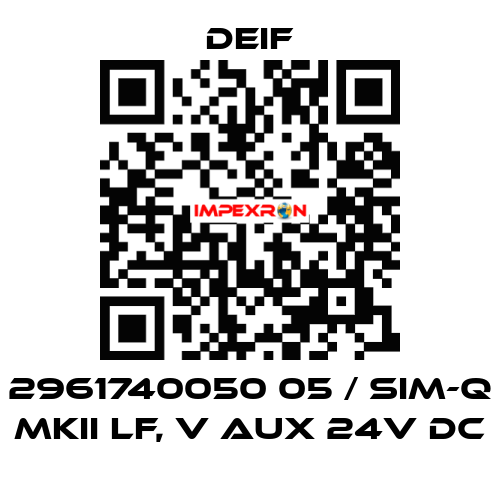2961740050 05 / SIM-Q MKII LF, V aux 24V DC Deif