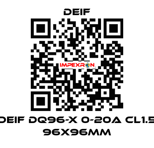 DEIF DQ96-X 0-20A CL1.5 96X96MM Deif