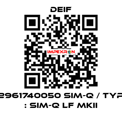 2961740050 SIM-Q / Typ : SIM-Q LF MKII Deif