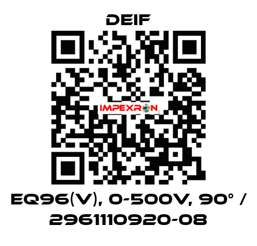 EQ96(V), 0-500V, 90° / 2961110920-08 Deif