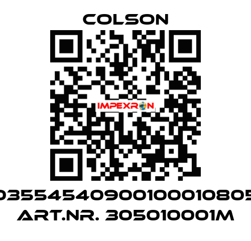 03554540900100010805  ART.NR. 305010001M Colson