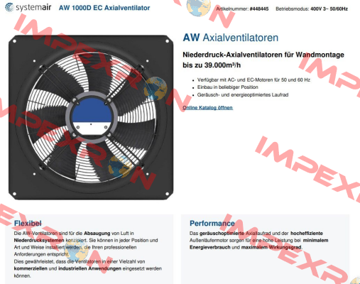 AW 1000D EC Axialventilator EBM Papst