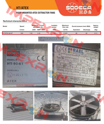 HT-90-6T/ATEX/EXII2G Ex-D Sodeca