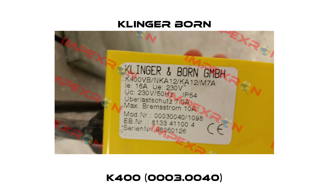 K400 (0003.0040) Klinger Born