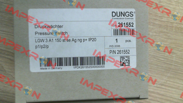 261552 / LGW 3A1 150 stse Ag ng p+IP20 p1/p2/p Dungs