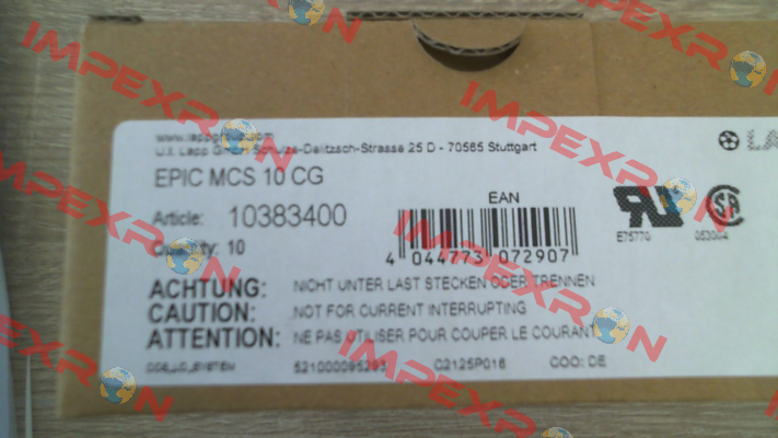 10383400 / 20EPIC MCS 10 CG (pack x10) Lapp Kabel