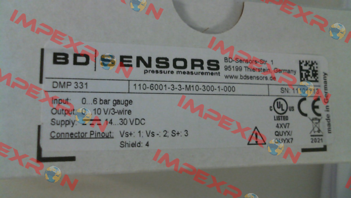DMP 331 (110-6001-3-3-M10-300-1-000) Bd Sensors