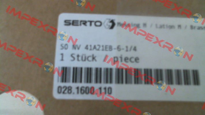 P/N: 028.1600.110 Type: SO NV 41A21EB-6-1/4 Serto