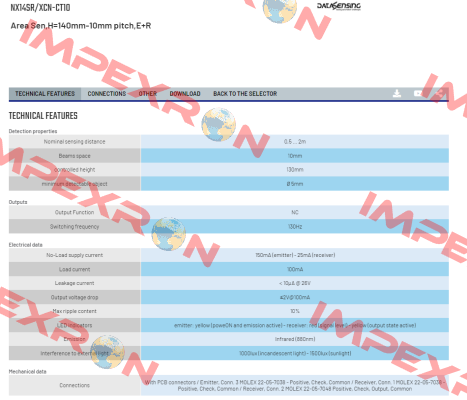 NX14SR/XCN-CT10 Micro Detectors / Diell (now Datasensing)