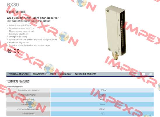 BX80A/4P-0H2D Micro Detectors / Diell (now Datasensing)