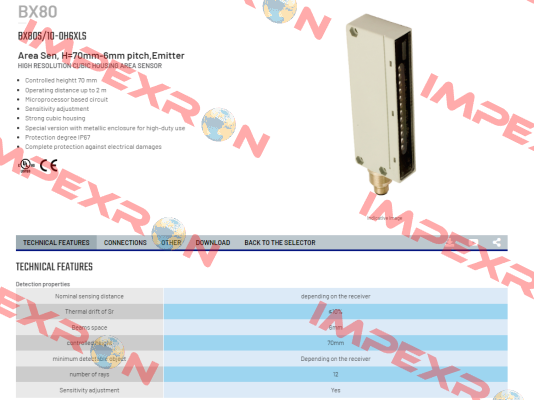 BX80S/10-0H6XLS Micro Detectors / Diell (now Datasensing)