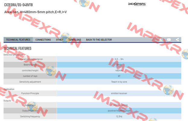 CX2E0RA/05-048VTB Micro Detectors / Diell (now Datasensing)